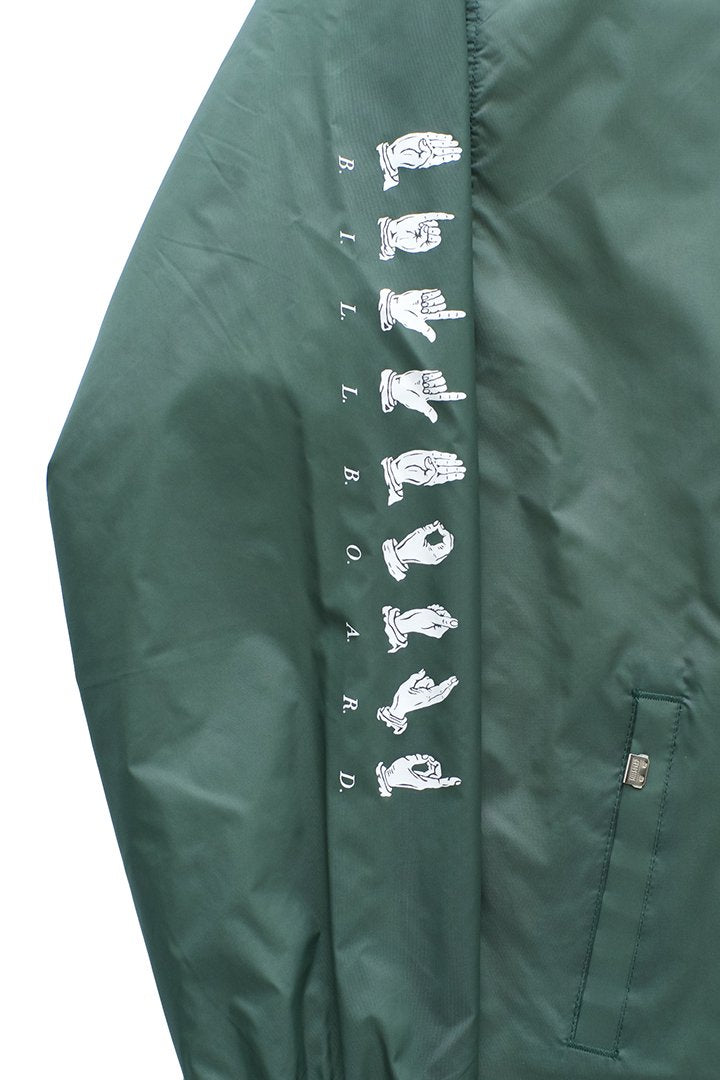 BILLBOARD - COACH JACKET "HAND SIGN LANGUAGE" - DARK GREEN