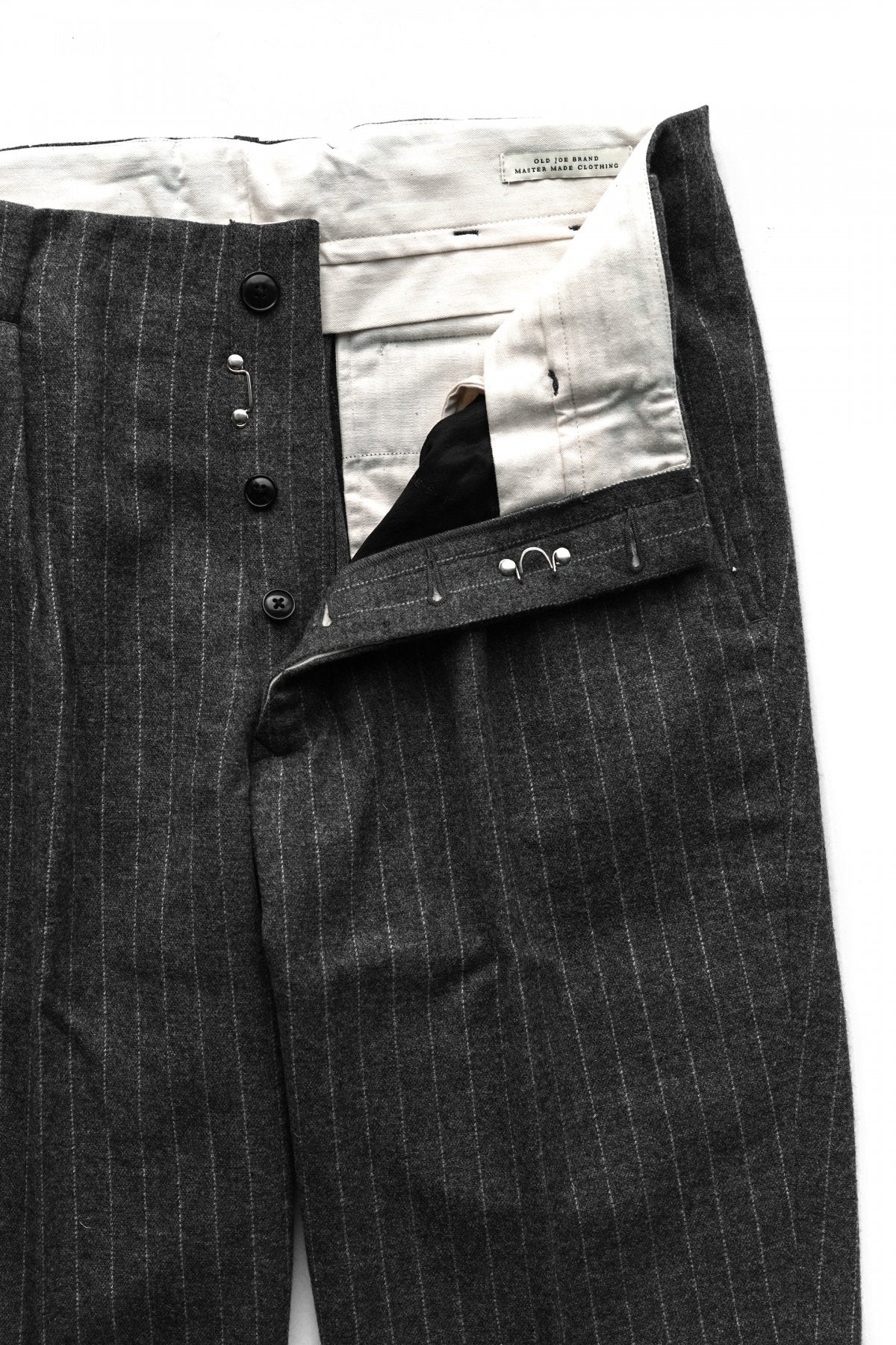 OLD JOE - HIDDEN BELT LOOP TROUSER - PEWTER STRIPE