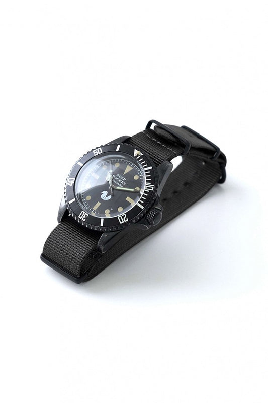 DEEP POCKET / DIVER'S WATCH ( Black Paint ) NYLON BELT