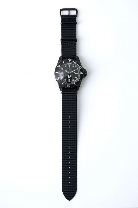 DEEP POCKET / DIVER'S WATCH ( Black Paint ) NYLON BELT