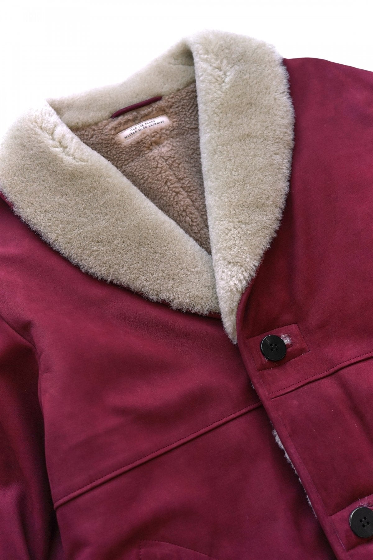 OLD JOE ★★★ - EXCLUSIVE GATHERING WAIST MOUTON COLLAR JACKET - BURGUNDY