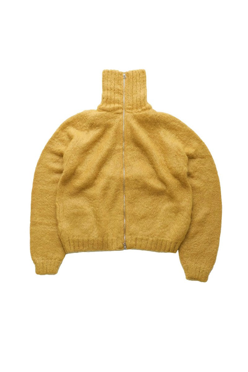 OLD JOE - MOHAIR ZIP TURTLE NECK SWEATER - MANDARINE