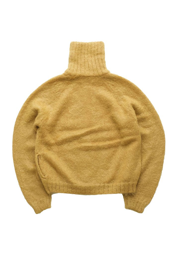 OLD JOE - MOHAIR ZIP TURTLE NECK SWEATER - MANDARINE