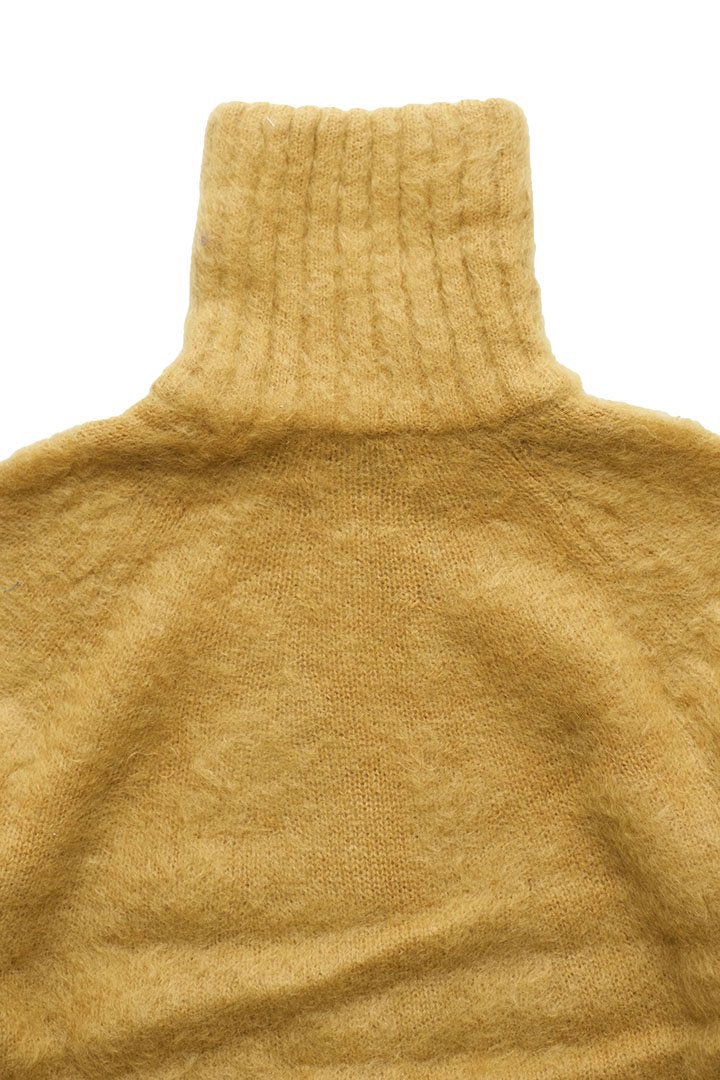 OLD JOE - MOHAIR ZIP TURTLE NECK SWEATER - MANDARINE