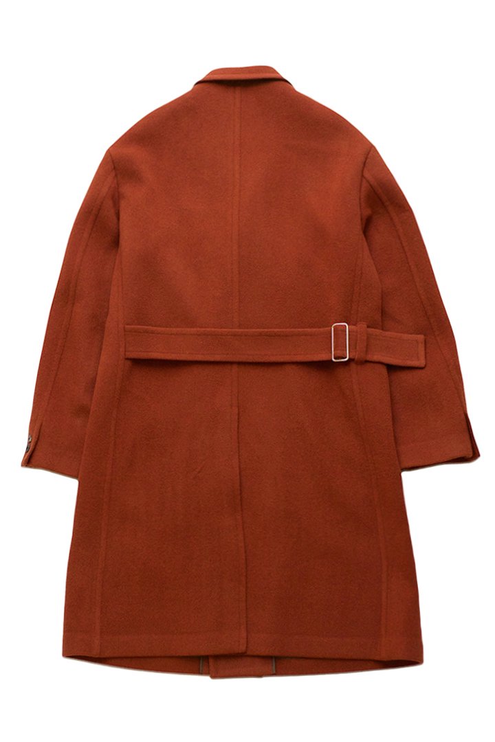 OLD JOE - BEAVER CLOTH DOUBLE BREASTED COAT - CAYENNE