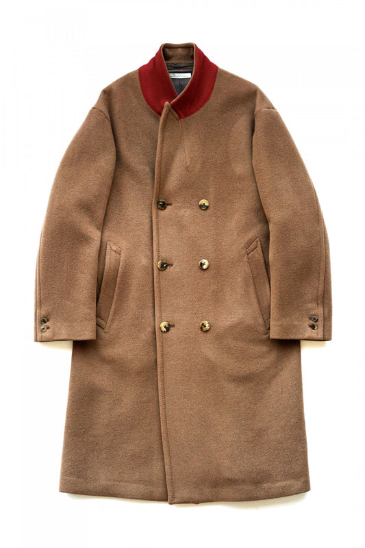 OLD JOE - BEAVER CLOTH DOUBLE BREASTED COAT - SIENNA