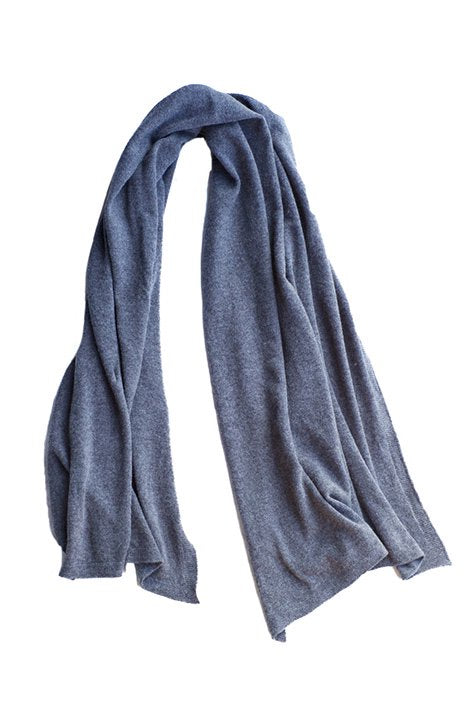 JOHNSTONS OF ELGIN - CASHMERE KNIT STOLE - MID GREY