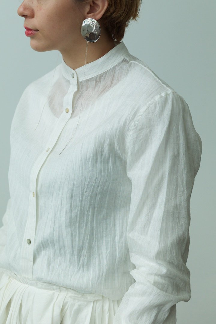 humoresque - STAND COLLAR BLOUSE - WHITE