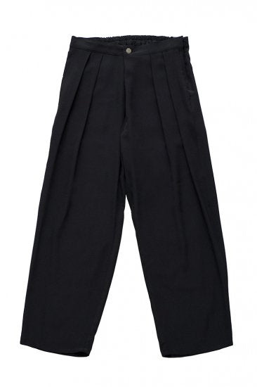 humoresque - SILK TUCK PANTS - BLACK