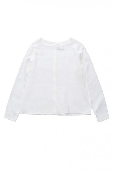 humoresque - CREW NECK BLOUSE - WHITE SILK