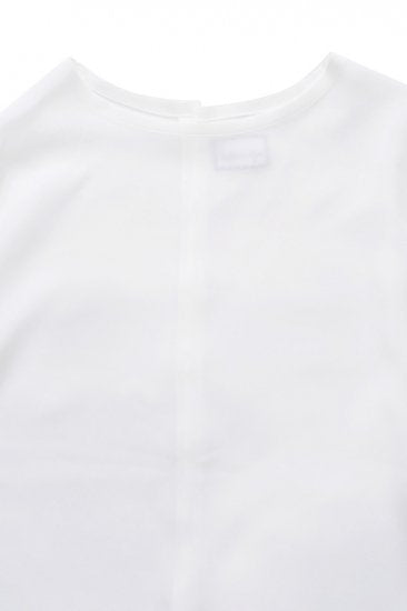 humoresque - CREW NECK BLOUSE - WHITE SILK