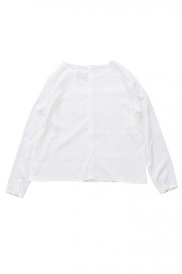 humoresque - CREW NECK BLOUSE - WHITE SILK