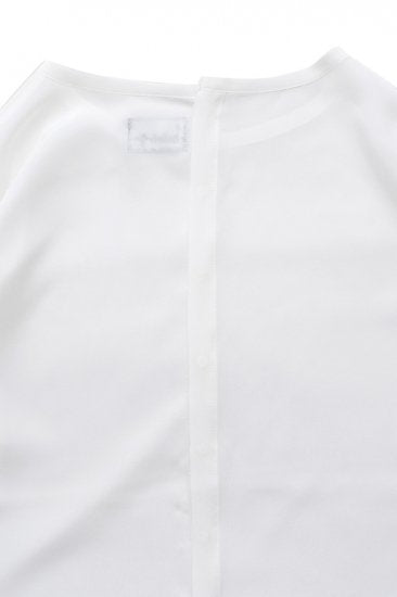 humoresque - CREW NECK BLOUSE - WHITE SILK