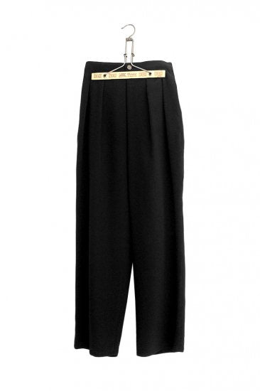 humoresque - SILK TUCK PANTS - BLACK