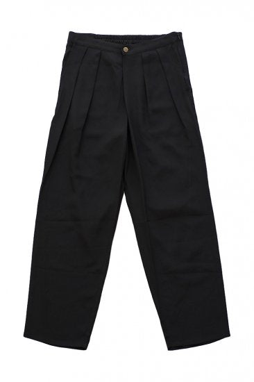 humoresque - SILK TUCK PANTS - BLACK