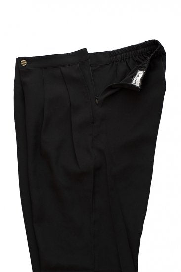 humoresque - SILK TUCK PANTS - BLACK