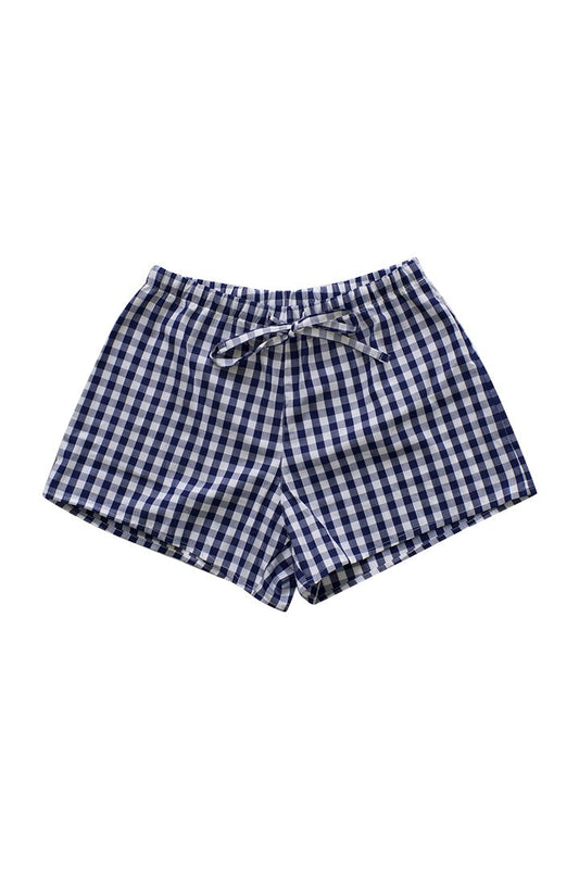 SLEEPY JONES WOMEN'S - PALOMA SHORT - LARGE GINGHAM NAVY