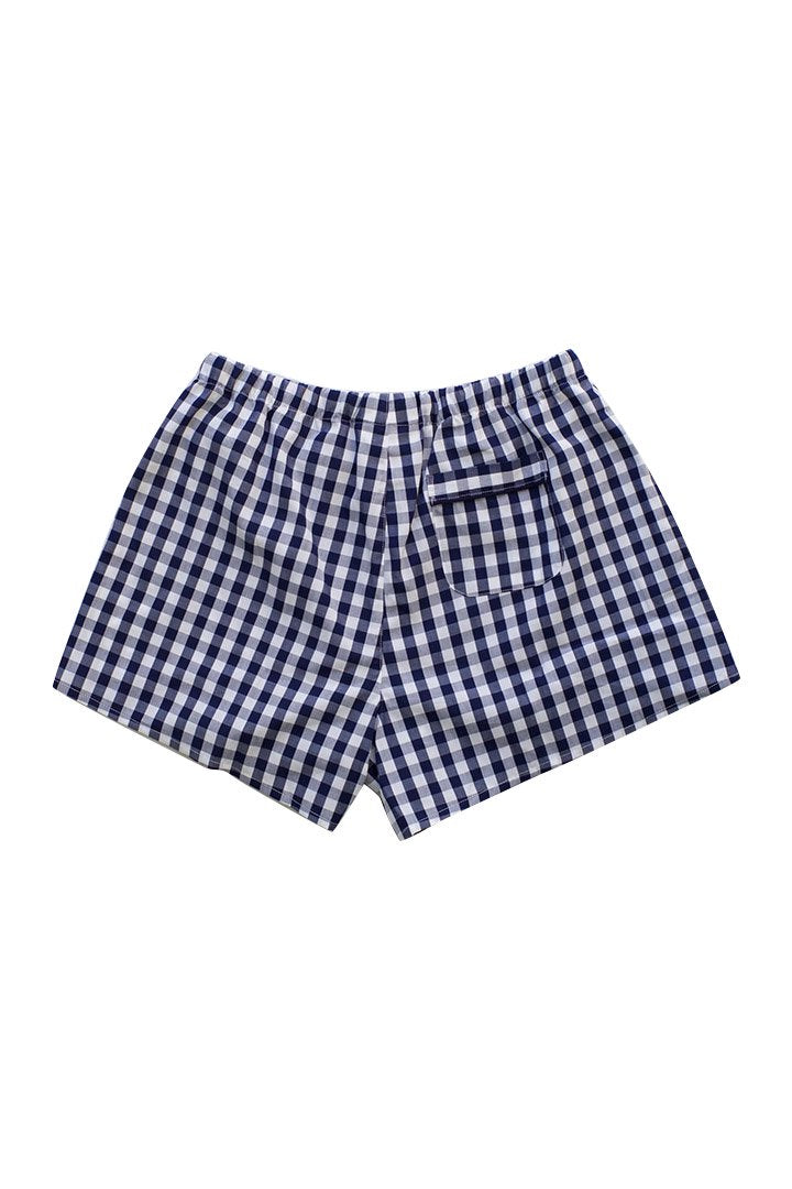 SLEEPY JONES WOMEN'S - PALOMA SHORT - LARGE GINGHAM NAVY