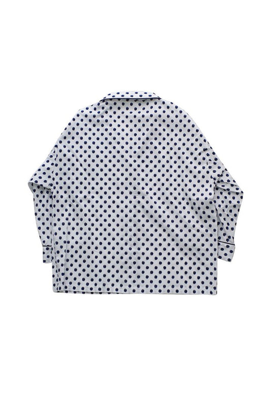 SLEEPY JONES WOMEN'S - MARINA PAJAMA SHIRT -LARGE SWISS DOT NAVY