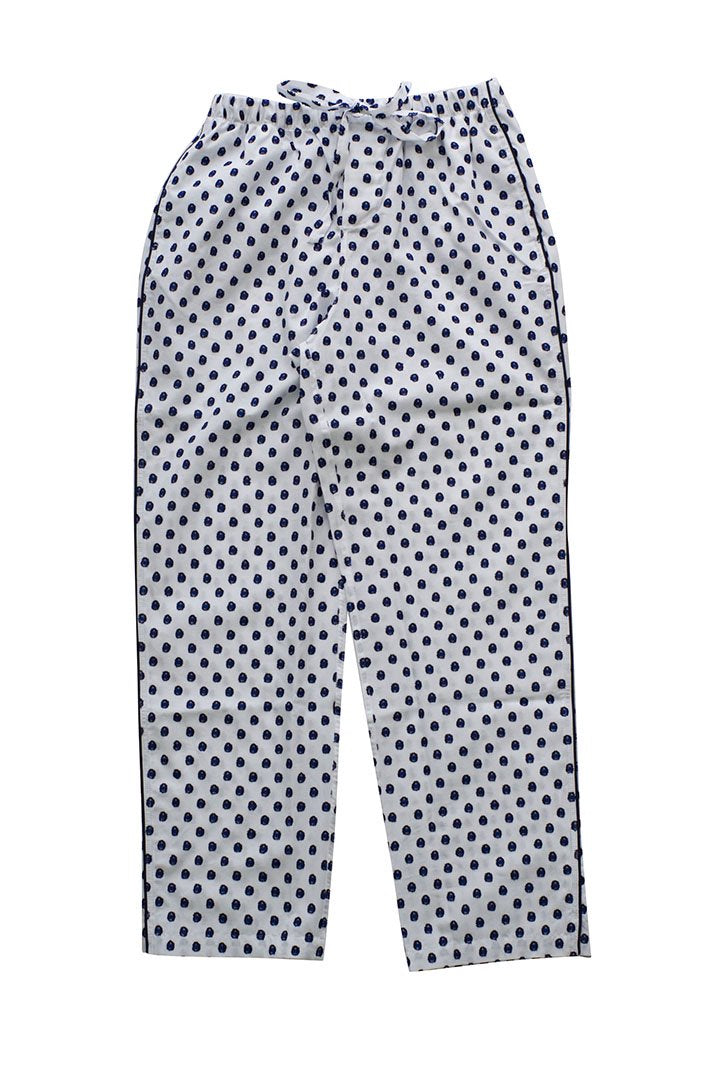 SLEEPY JONES WOMEN'S - MARINA PAJAMA PANT -LARGE SWISS DOT NAVY