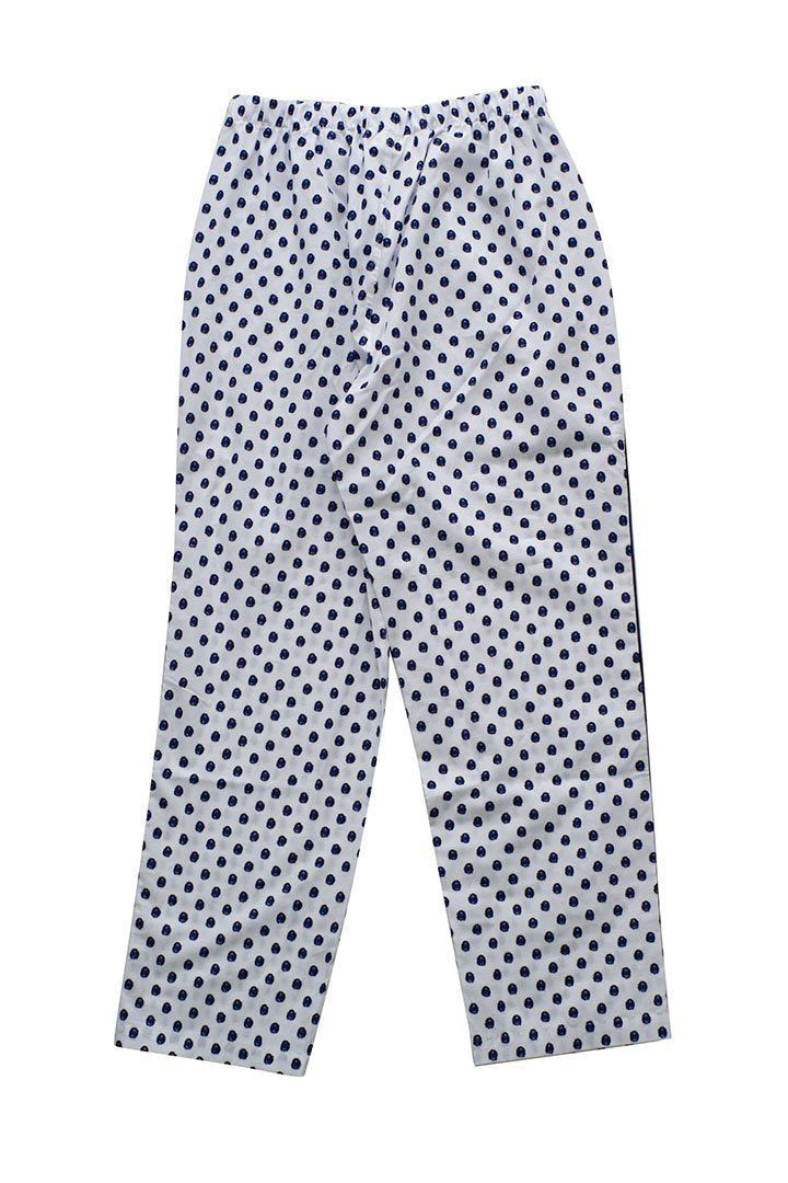 SLEEPY JONES WOMEN'S - MARINA PAJAMA PANT -LARGE SWISS DOT NAVY