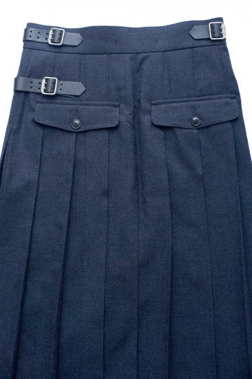 Nigel Cabourn woman - KILT SKIRT - WOOL SERGE - NAVY