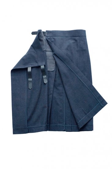 Nigel Cabourn woman - KILT SKIRT - WOOL SERGE - NAVY