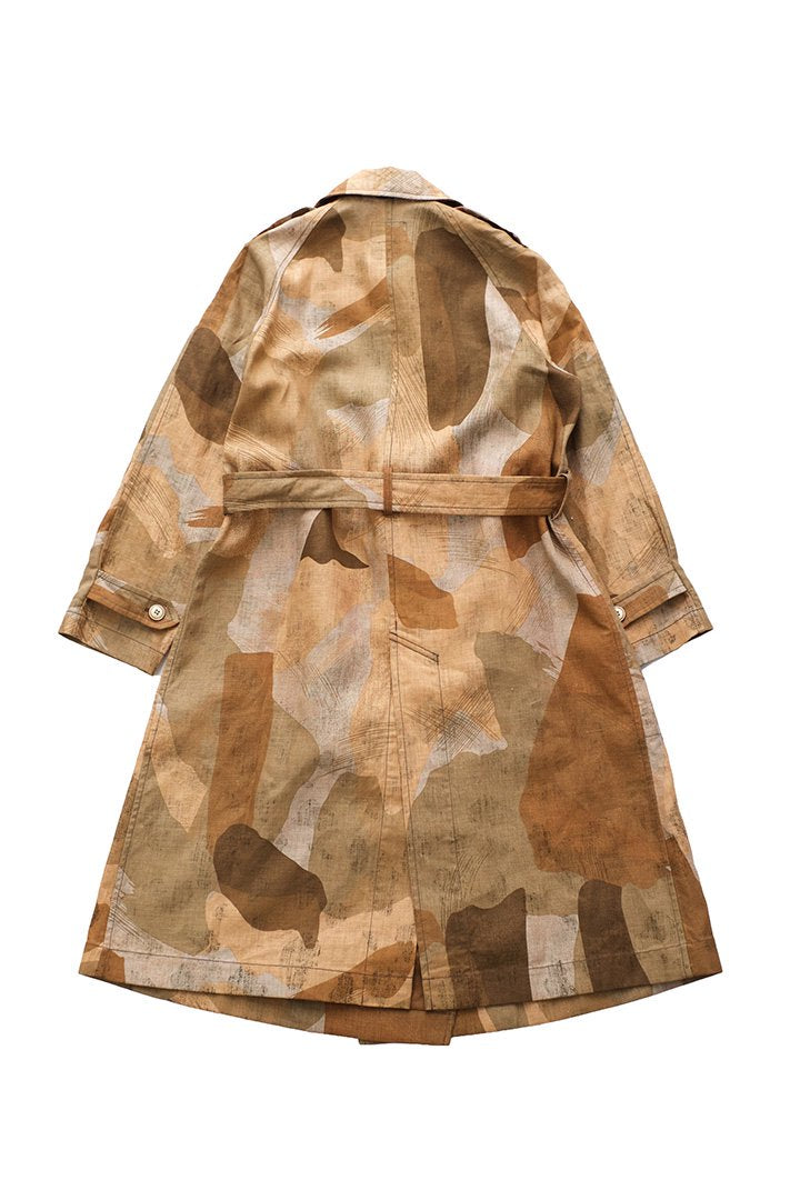 Nigel Cabourn woman - TRENCH COAT - LINEN CAMO - BEIGE