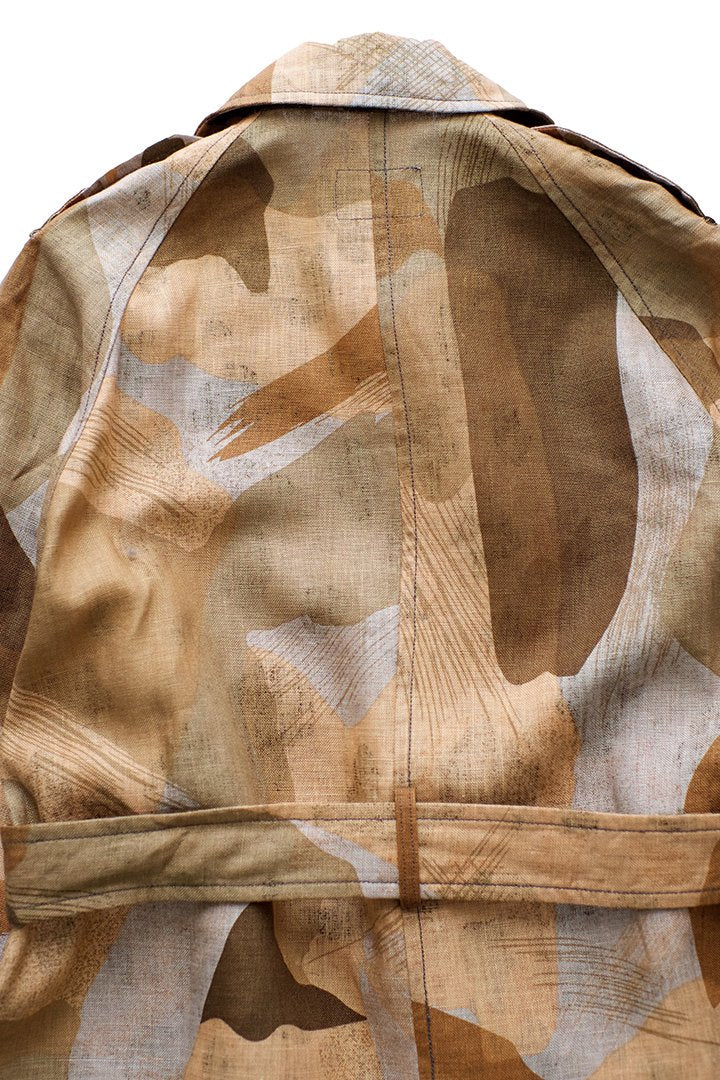 Nigel Cabourn woman - TRENCH COAT - LINEN CAMO - BEIGE