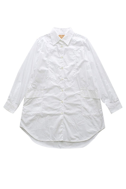 Nigel Cabourn woman - LONG SHIRT - OFF WHITE