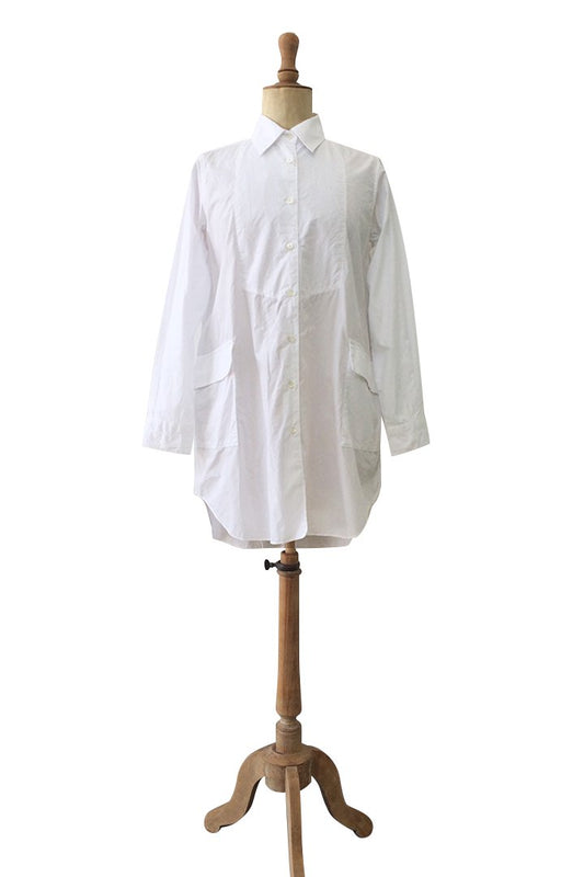 Nigel Cabourn woman - LONG SHIRT - OFF WHITE