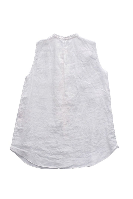 Nigel Cabourn woman - SLEEVELESS SHIRT - LINEN - WHITE