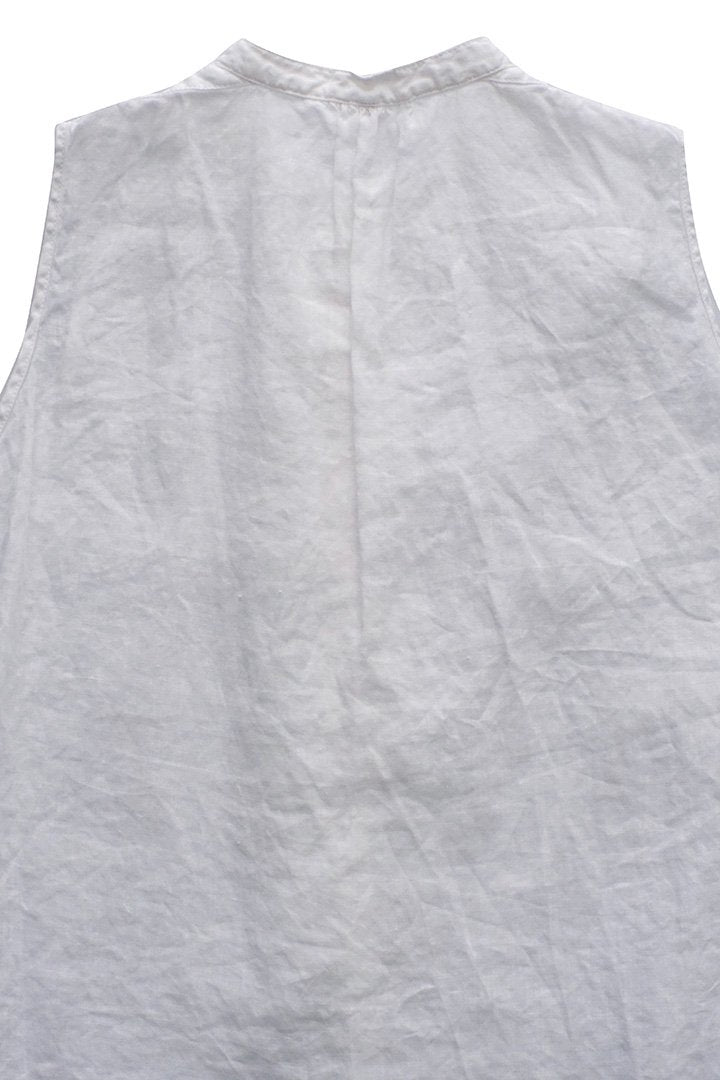 Nigel Cabourn woman - SLEEVELESS SHIRT - LINEN - WHITE