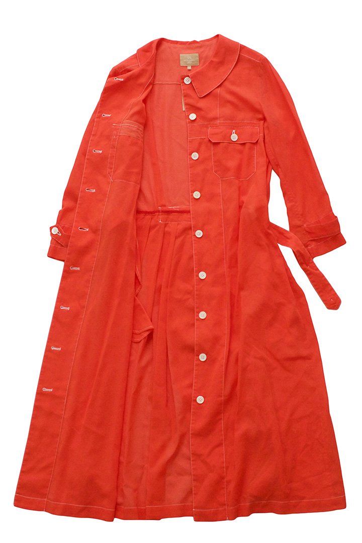 Nigel Cabourn woman - WORKWEAR DRESS - COTTON CHIFFON - RED