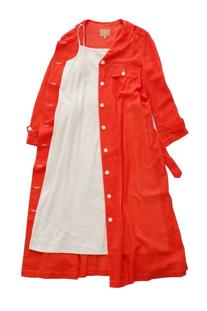 Nigel Cabourn woman - WORKWEAR DRESS - COTTON CHIFFON - RED