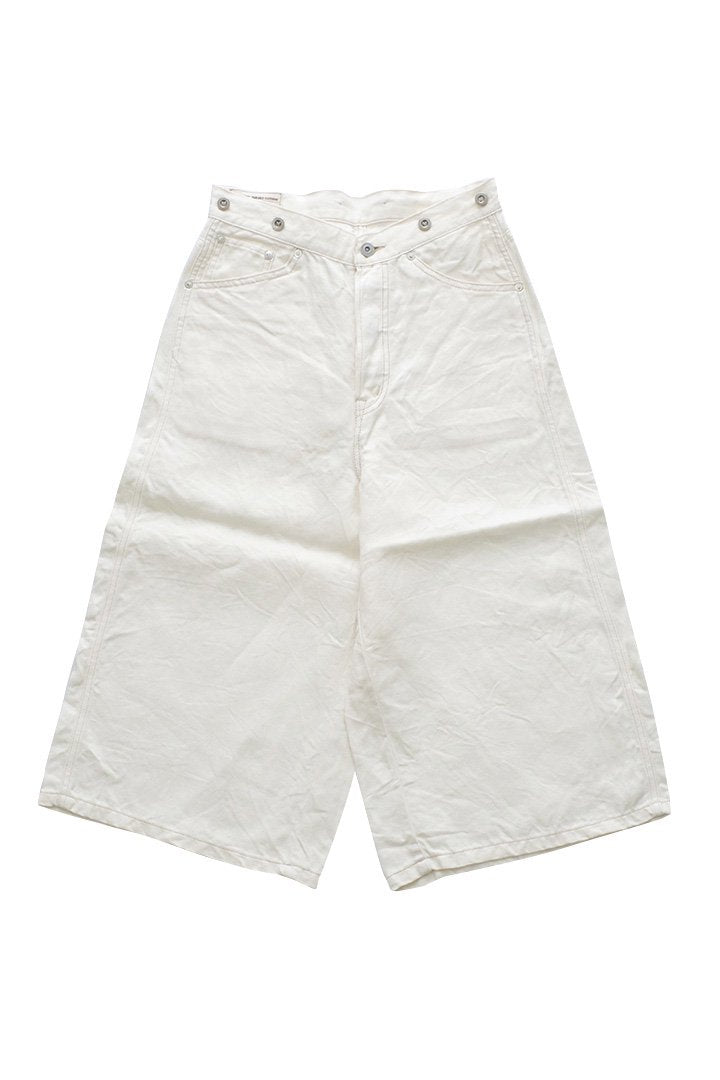 Nigel Cabourn woman - 4 POCKET CROPPED JEAN - LINEN DENIM - OFF WHITE