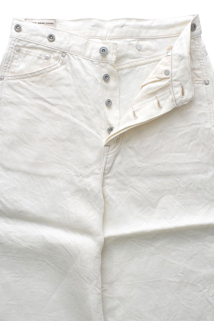 Nigel Cabourn woman - 4 POCKET CROPPED JEAN - LINEN DENIM - OFF WHITE