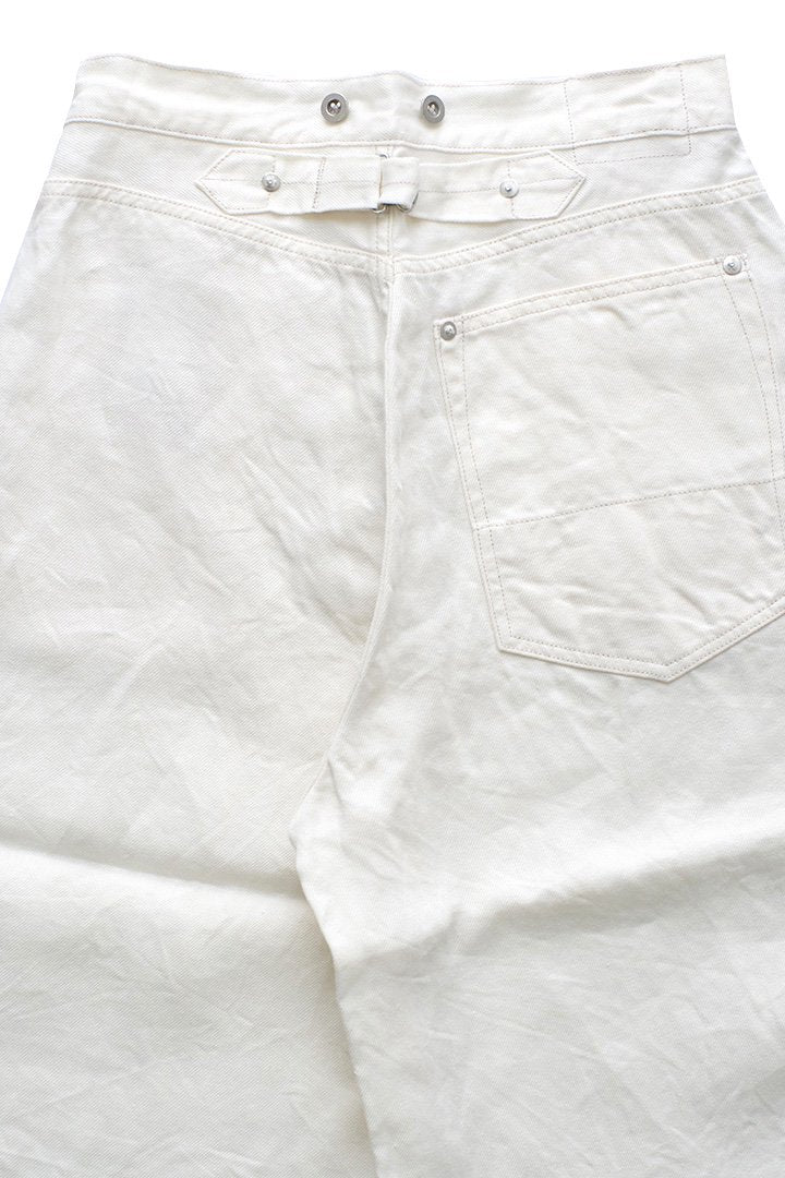 Nigel Cabourn woman - 4 POCKET CROPPED JEAN - LINEN DENIM - OFF WHITE