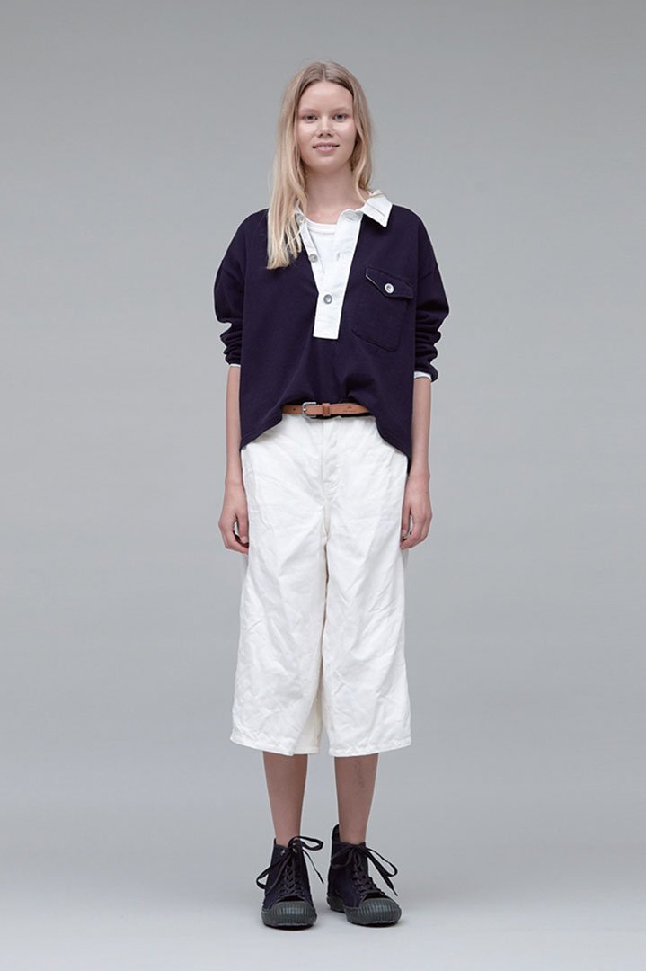 Nigel Cabourn woman - 4 POCKET CROPPED JEAN - LINEN DENIM - OFF WHITE