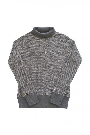 Nigel Cabourn woman - TURTLENECK SHIRT- BIG WAFFLE - GRAY