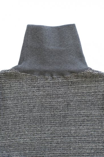 Nigel Cabourn woman - TURTLENECK SHIRT- BIG WAFFLE - GRAY