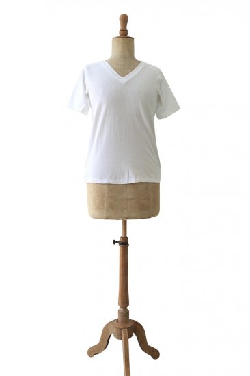 Nigel Cabourn woman - V NECK T-SHIRT - WHITE