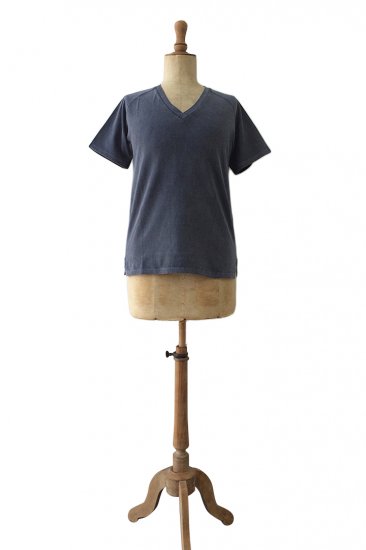 Nigel Cabourn woman - V NECK T-SHIRT - DARK NAVY