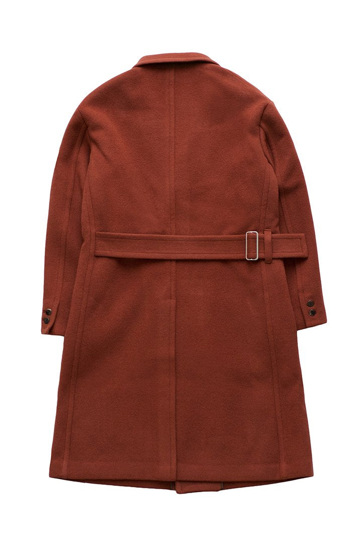 WRYHT - BEAVER CLOTH DOUBLE BREASTED COAT - CAYENNE