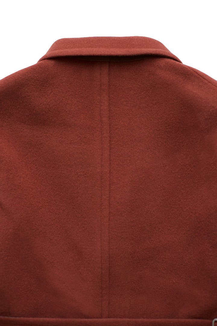 WRYHT - BEAVER CLOTH DOUBLE BREASTED COAT - CAYENNE