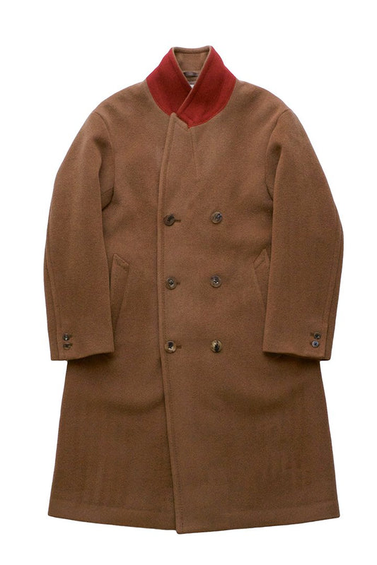 WRYHT - BEAVER CLOTH DOUBLE BREASTED COAT - SIENNA