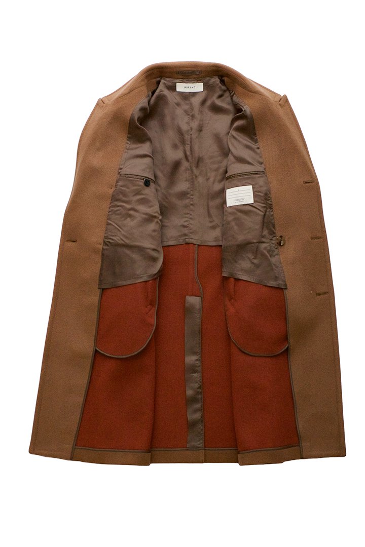 WRYHT - BEAVER CLOTH DOUBLE BREASTED COAT - SIENNA