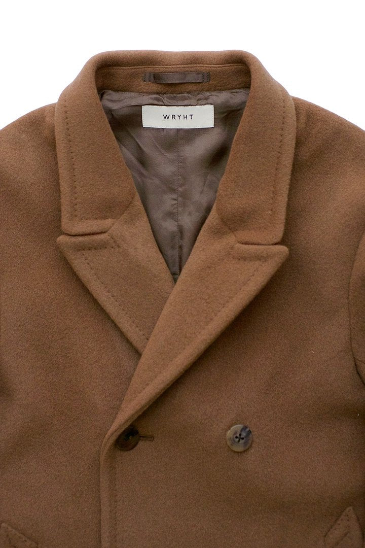 WRYHT - BEAVER CLOTH DOUBLE BREASTED COAT - SIENNA