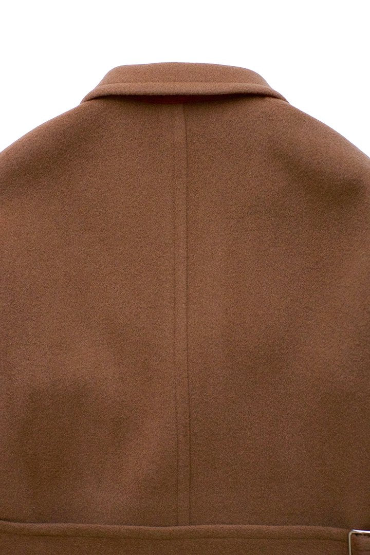 WRYHT - BEAVER CLOTH DOUBLE BREASTED COAT - SIENNA