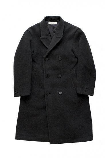 WRYHT - BEAVER CLOTH DOUBLE BREASTED COAT - GRAPHITE